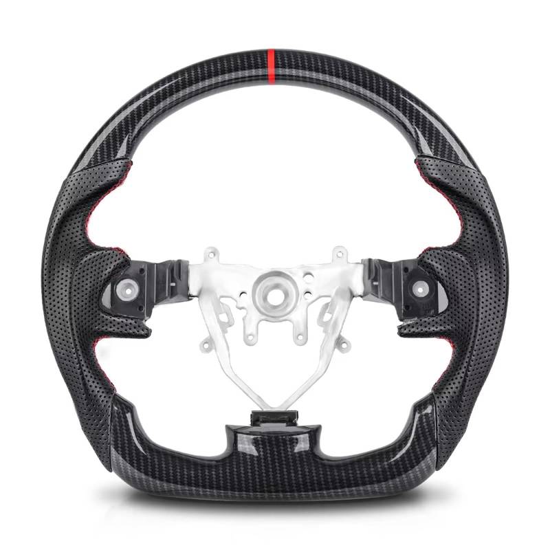 GYTTAK Sportlenkräder Kompatibel Mit Subaru Für WRX 2008 2009 2010 2011 2012 2013 2014 Carbon Fiber Look Lenkrad Racing Wheel Modifikation Autoteile(Red) von GYTTAK