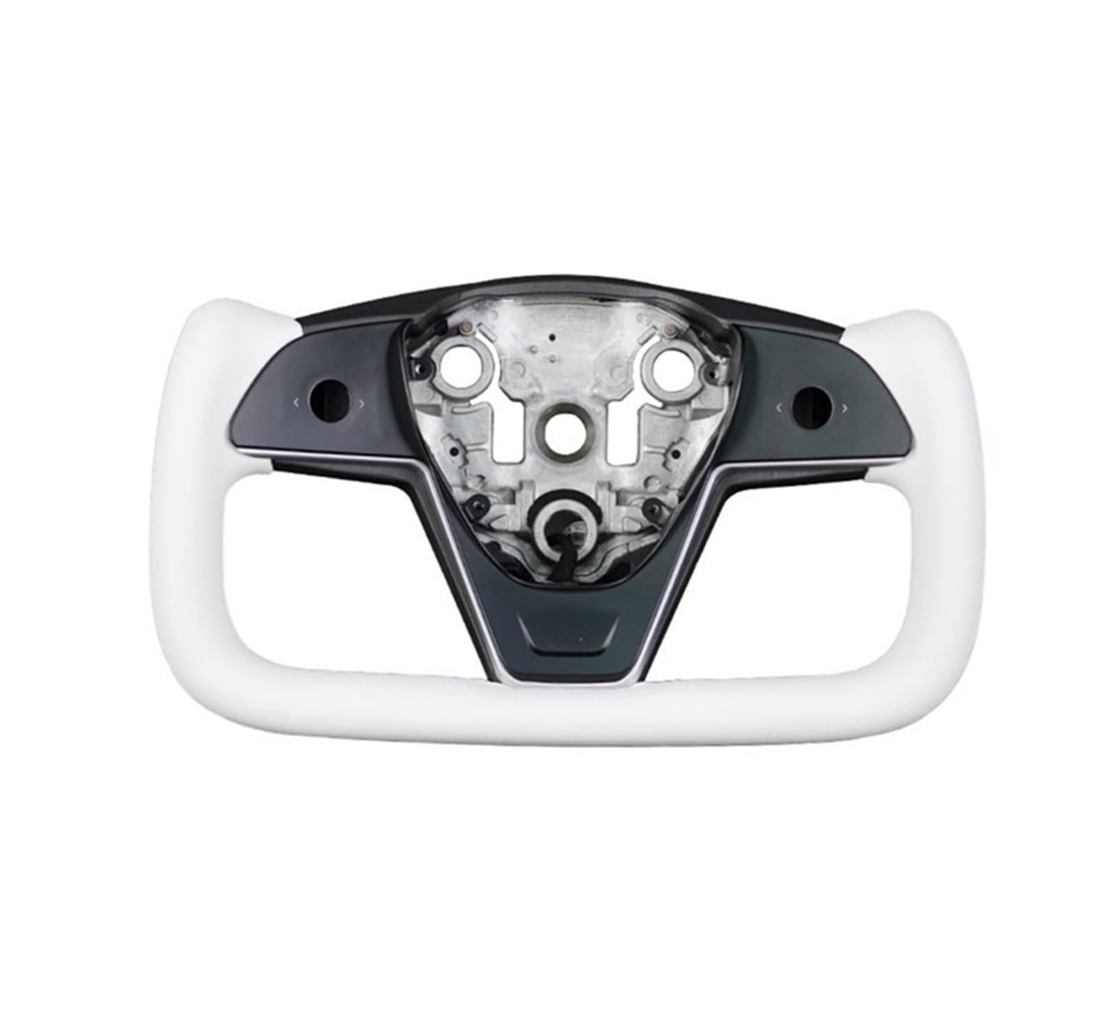 GYTTAK Sportlenkräder Kompatibel Mit Tesla Für Model 3 2017 2018 2019 2020 2021 2022 2023 Jochgriff 3.0 Version Lenkradbaugruppe Mit Heizung Frontverkleidung Rennteile(White) von GYTTAK