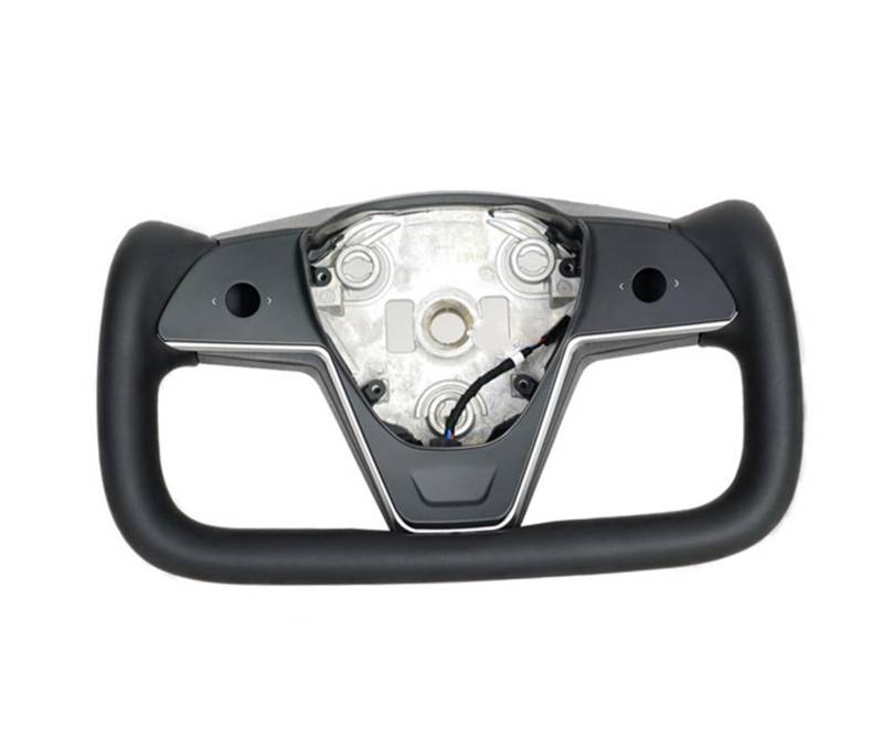 GYTTAK Sportlenkräder Kompatibel Mit Tesla Für Model 3 2017 2018 2019 2020 2021 2022 2023 Jochgriff-Lenkrad-Rennrad Mit Frontverkleidung, Autozubehör(Black) von GYTTAK