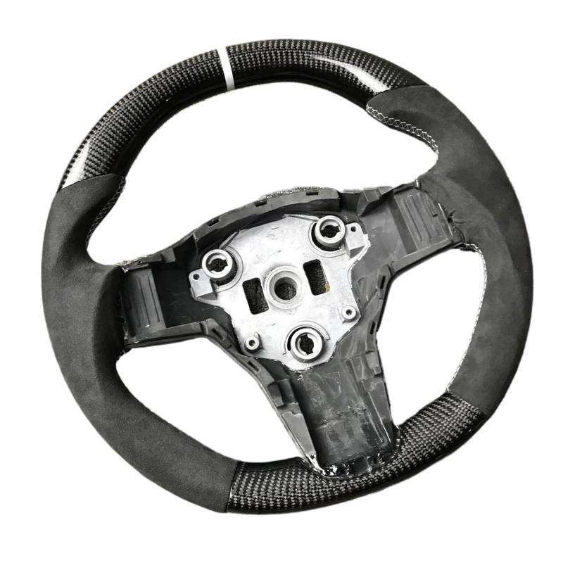 GYTTAK Sportlenkräder Kompatibel Mit Tesla Für Model 3 2017 2018 2019 2020 Für Model Y Carbonfaser-Lenkrad Autozubehör Anpassen Der Abdeckungsverkleidung Keine Heizung(Style 2) von GYTTAK