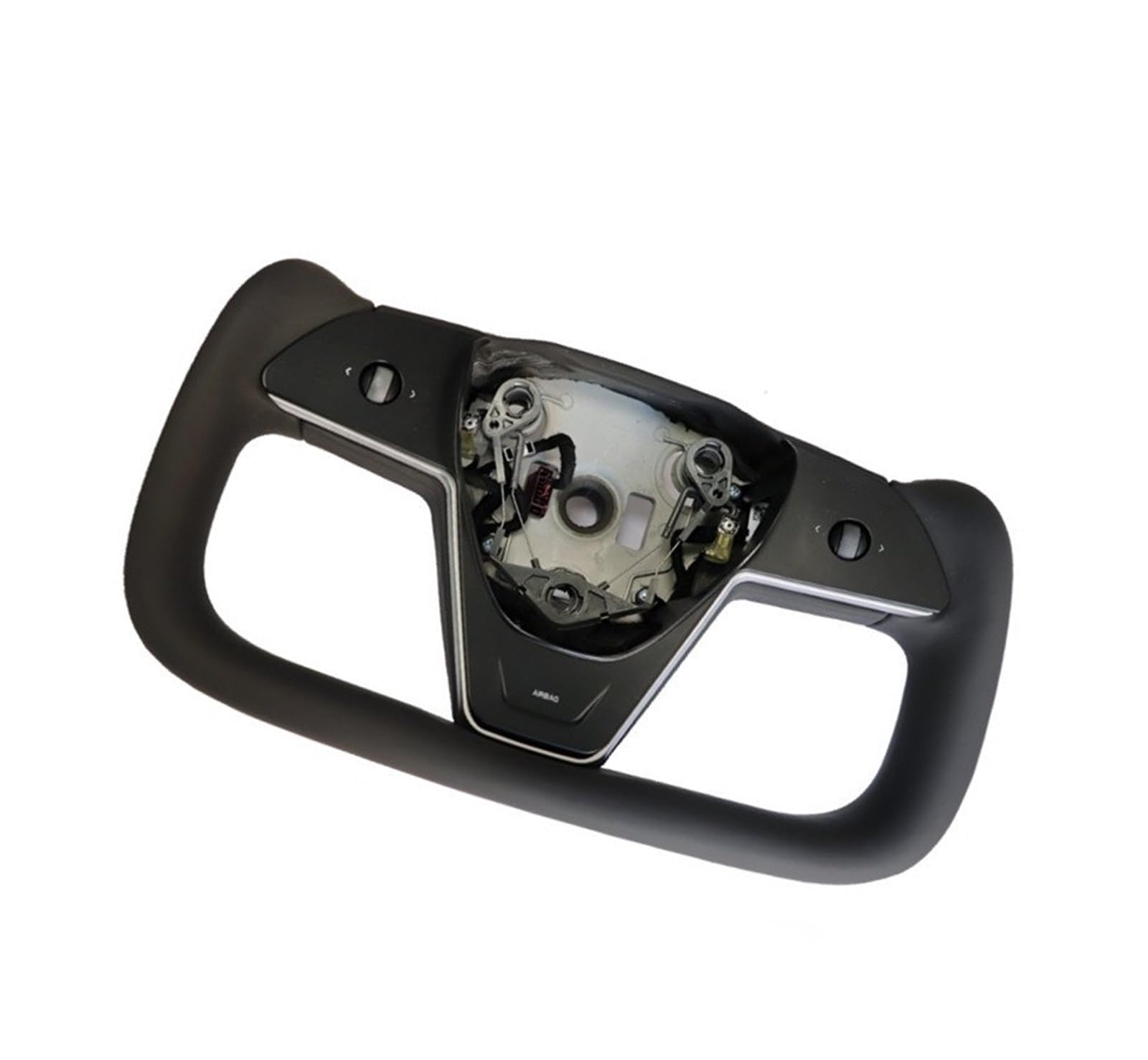 GYTTAK Sportlenkräder Kompatibel Mit Tesla Für Model Y 2020 2021 2022 Für Model 3 2018 2019 2020 2021 2022 2023 2024 Jochgriff Heizung Lenkrad Racing Customized(Black) von GYTTAK