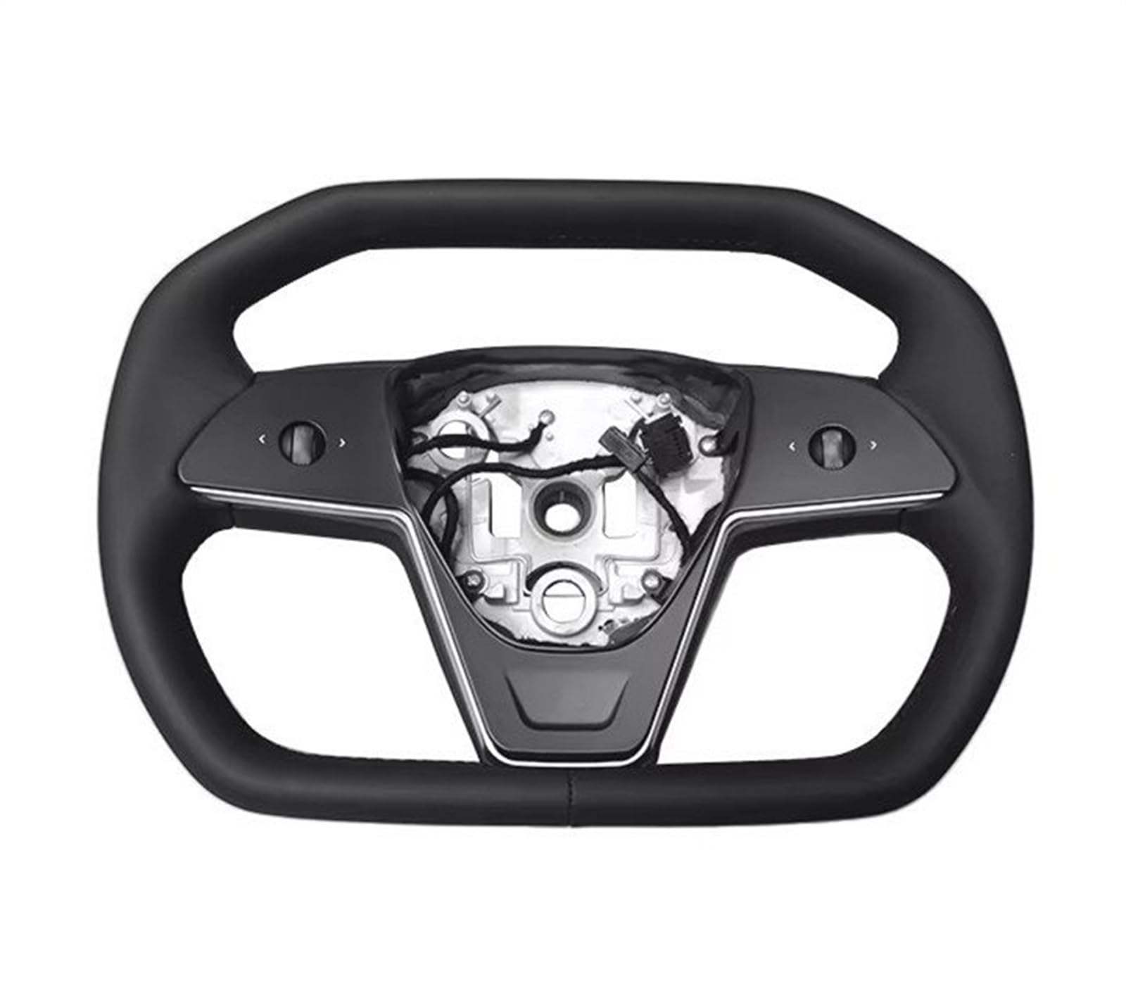 GYTTAK Sportlenkräder Kompatibel Mit Tesla Für Model Y 2020 2021 2022 Für Model 3 2018 2019 2020 2021 2022 2023 2024 Jochlenkrad Mit Heizung Autozubehör(Black) von GYTTAK