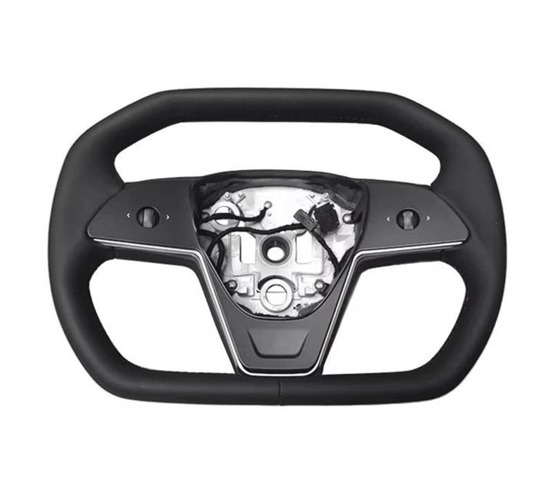 GYTTAK Sportlenkräder Kompatibel Mit Tesla Für Model Y 2020 2021 2022 Für Model 3 2018 2019 2020 2021 2022 2023 2024 Jochlenkrad Mit Heizung Autozubehör(Black) von GYTTAK