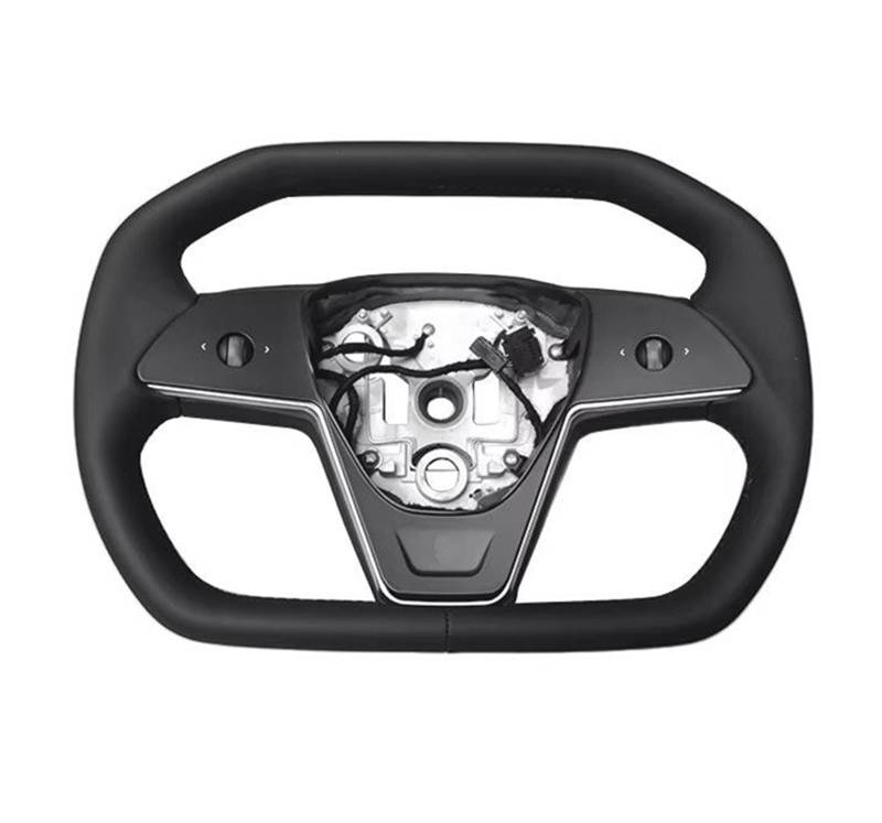 GYTTAK Sportlenkräder Kompatibel Mit Tesla Für Model Y 2022 2023 2024 Jochlenkrad Mit Heizung Innendekoration Autozubehör(Black) von GYTTAK