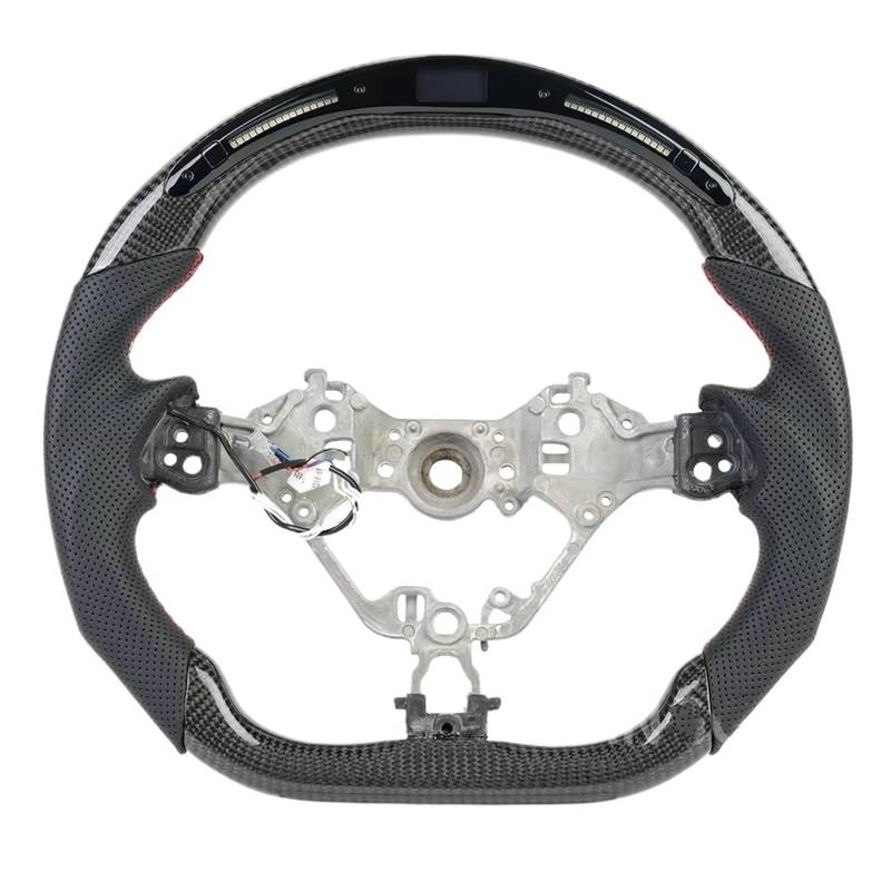 GYTTAK Sportlenkräder Kompatibel Mit Toyota 86 Für FJ 2016 2017 2018 2019 2020 2021 2022 2023 Carbon Fiber Lenkrad Montage Display Licht Auto Zubehör(Size 2) von GYTTAK