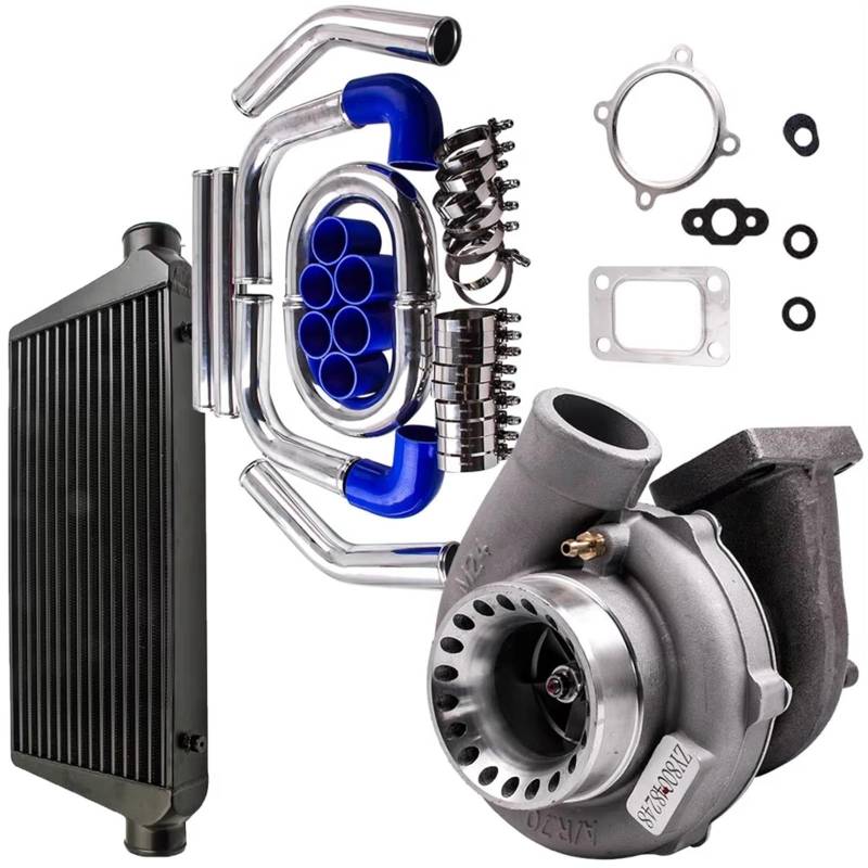 Motor-Turbolader Kompatibel Mit Allen 4/6-Zylinder- Und 2,5- Bis 6,0-Liter-Motoren Für Bis Zu 600 PS Turbolader- Und 64-mm-Rohrleitungssätze Und Ladeluftkühler GT3582 von GYTTAK