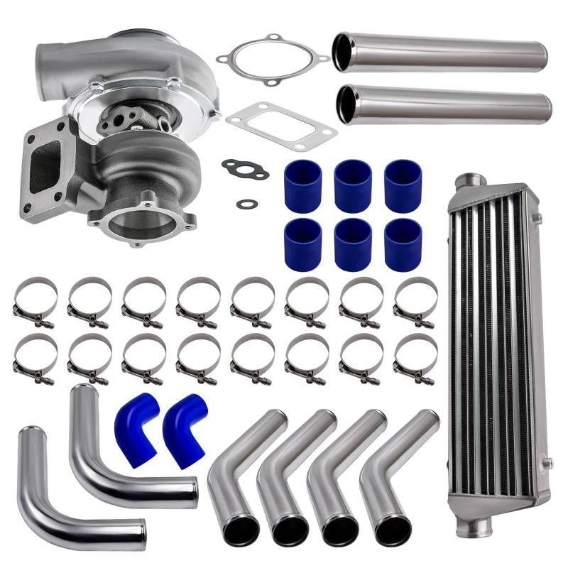 Motor-Turbolader Kompatibel Mit Toyota 1JZ/2JZ, 7MGTE. 1 Satz GT35 GT3582 T3 AR.70 AR.63 Turbolader Mit Ladeluftkühler + Rohre, Schläuche, Turbolader, Auspuffturbolader von GYTTAK