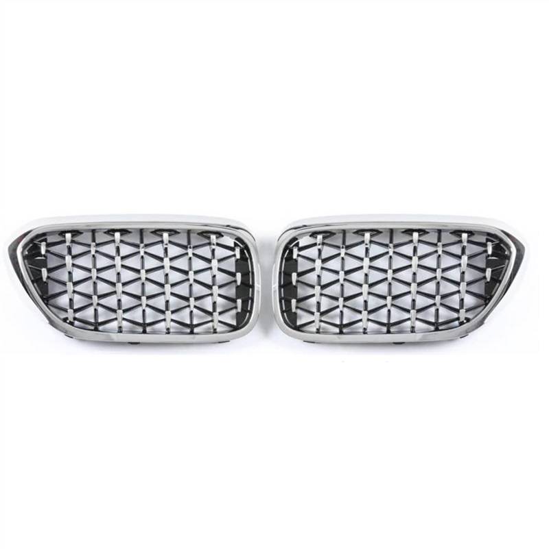 NierenGrill Kompatibel Mit 5er Für G30 G38 2018 2019 2020 Nierengitter Lufteinlass Grill Auto Frontgitter Stoßstange Haube Obere Gitterabdeckung(Silver) von GYTTAK
