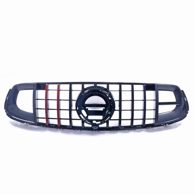NierenGrill Kompatibel Mit Benz Für W253 X253 GLC-Klasse GLC300 GLC43 Für AMG Coupe 2020 2021 2022 Auto Oberen Stoßfänger Vorne Kühlergrill Haube Mesh Gitter Grill(Black-Red) von GYTTAK