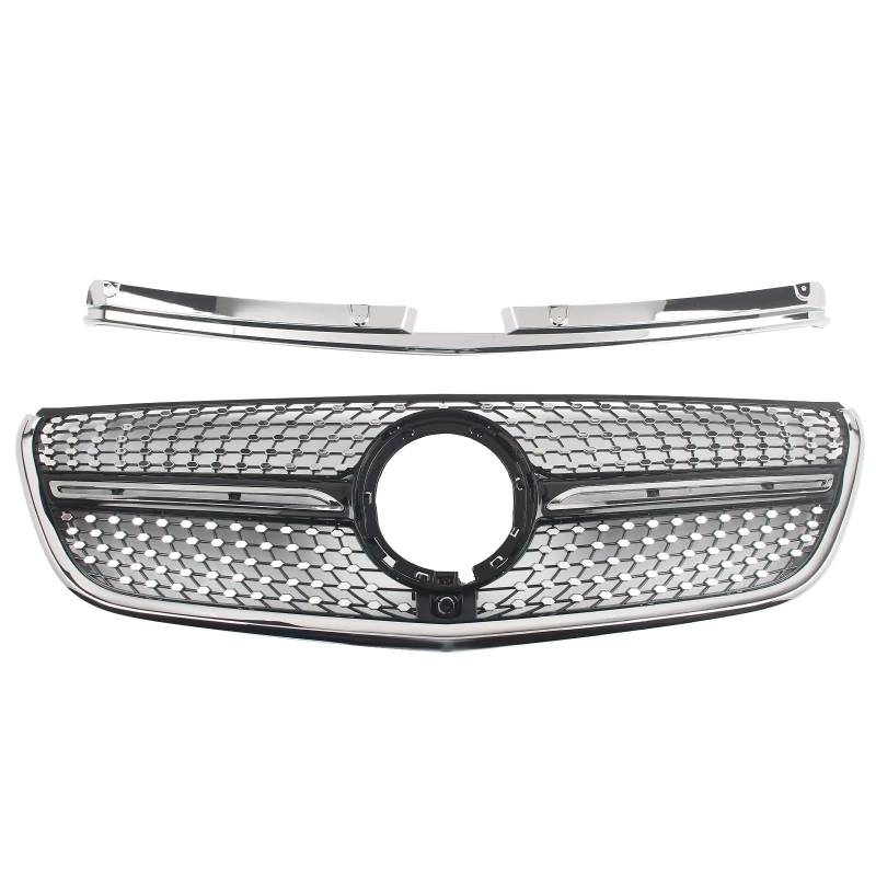 NierenGrill Kompatibel Mit Benz Für W447 Für Vito 2021 2022 2023 Auto-Frontstoßstangengrill Kühlergrills Gypsophila Diamond Style Grille Racing Grille(Black) von GYTTAK