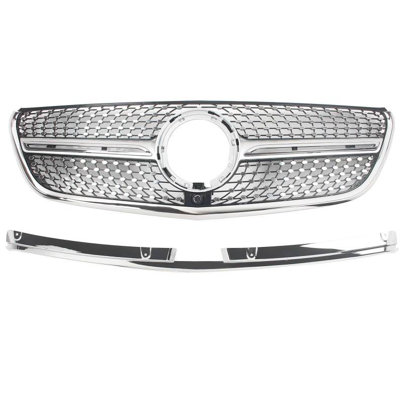 NierenGrill Kompatibel Mit Benz Für W447 Für Vito 2021 2022 2023 Auto-Frontstoßstangengrill Kühlergrills Gypsophila Diamond Style Grille Racing Grille(Silver) von GYTTAK