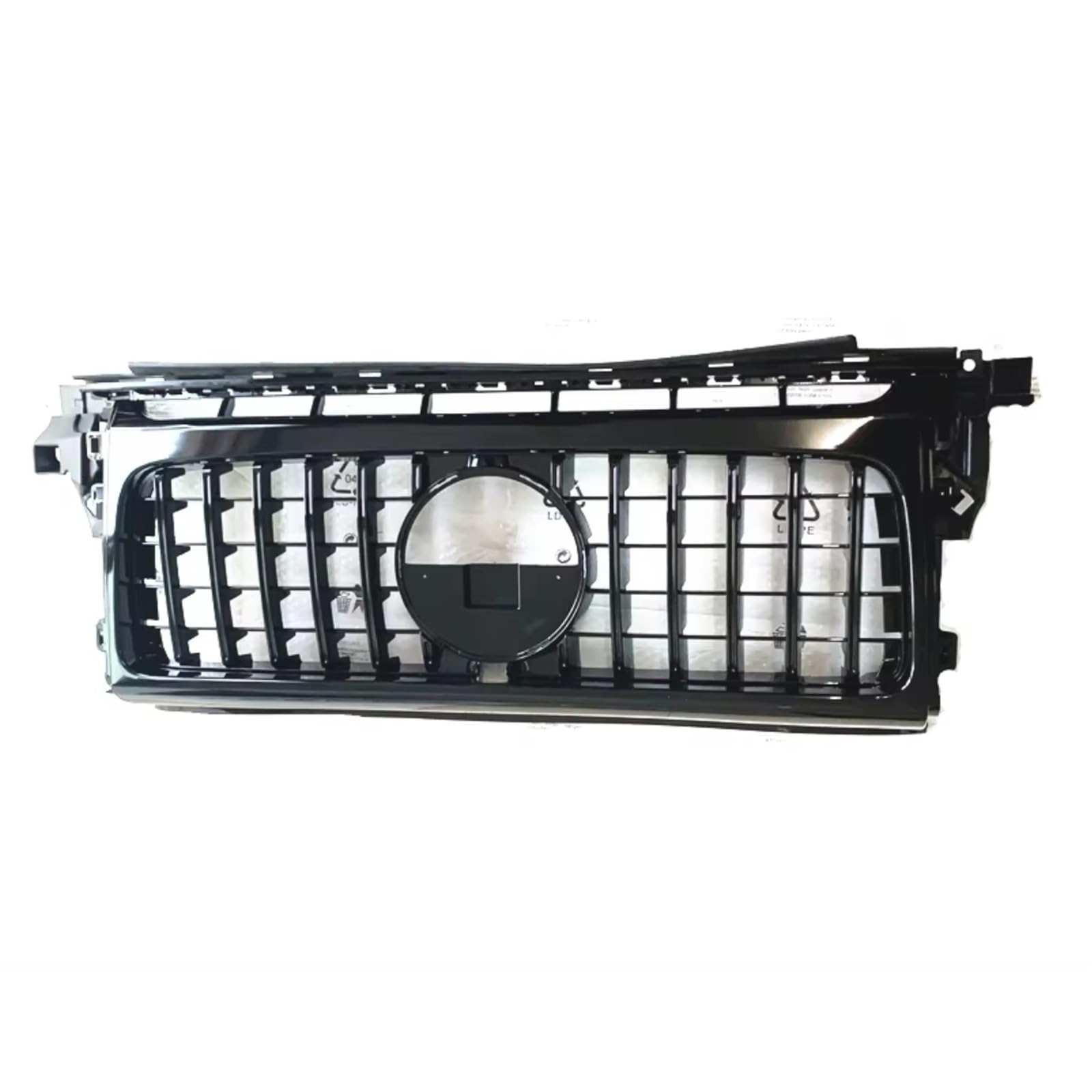 NierenGrill Kompatibel Mit Benz Für W464 G-Klasse G350 G500 G550 G63 Für AMG 2019 2020 2021 2022 2023 Auto-Oberstoßstangenhaube Mesh-Grill Frontgrill(Black) von GYTTAK