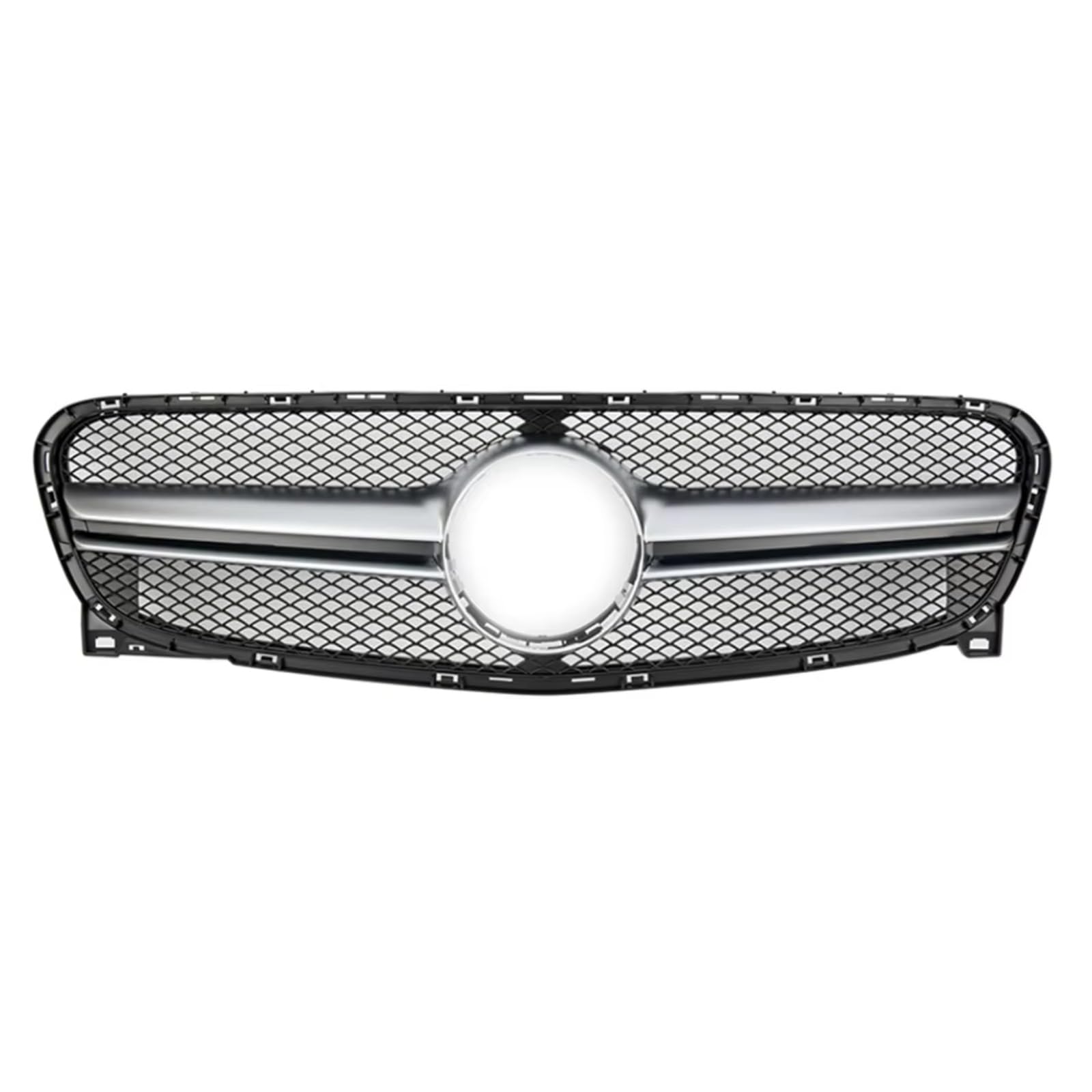 NierenGrill Kompatibel Mit Benz Für X156 Für AMG GLA-Klasse 2014 2015 2016 Für GLA180 GLA200 GLA250 Auto-Frontgrill Obere Stoßstangenhaube Mesh Grid Grill(Silver) von GYTTAK