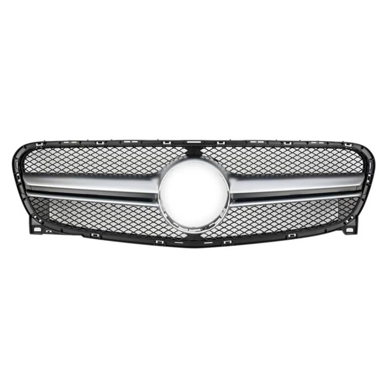 NierenGrill Kompatibel Mit Benz Für X156 Für AMG GLA-Klasse 2014 2015 2016 Für GLA180 GLA200 GLA250 Auto-Frontgrill Obere Stoßstangenhaube Mesh Grid Grill(Silver) von GYTTAK
