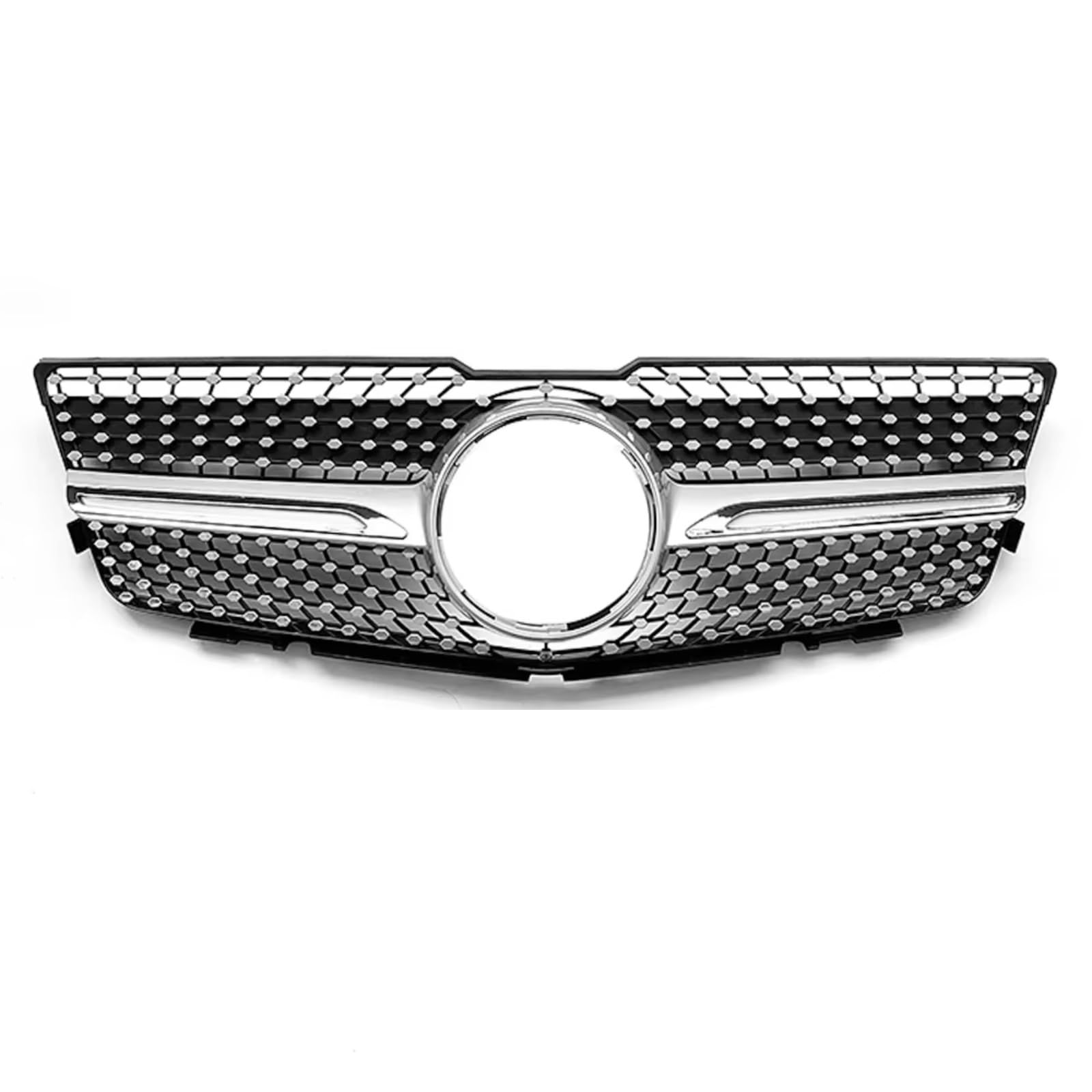 NierenGrill Kompatibel Mit Benz Für X204 2008 2009 2010 2011 2012 Für GLK280 GLK300 GLK350 Auto-Frontstoßstangengitter Im GTR-Stil(Diamond-Silver) von GYTTAK