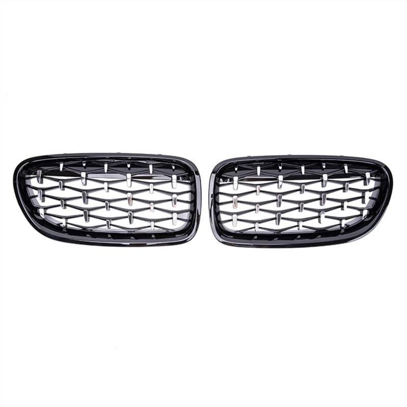 NierenGrill Kompatibel Mit F10 F18 520 523 525 2010 2011 2012 2013 2014 2015 2016 2017 Auto Frontstoßstange Gitter Nierengrill Stoßstange Haubengitter Lufteinlass Grill(Black and Silver) von GYTTAK