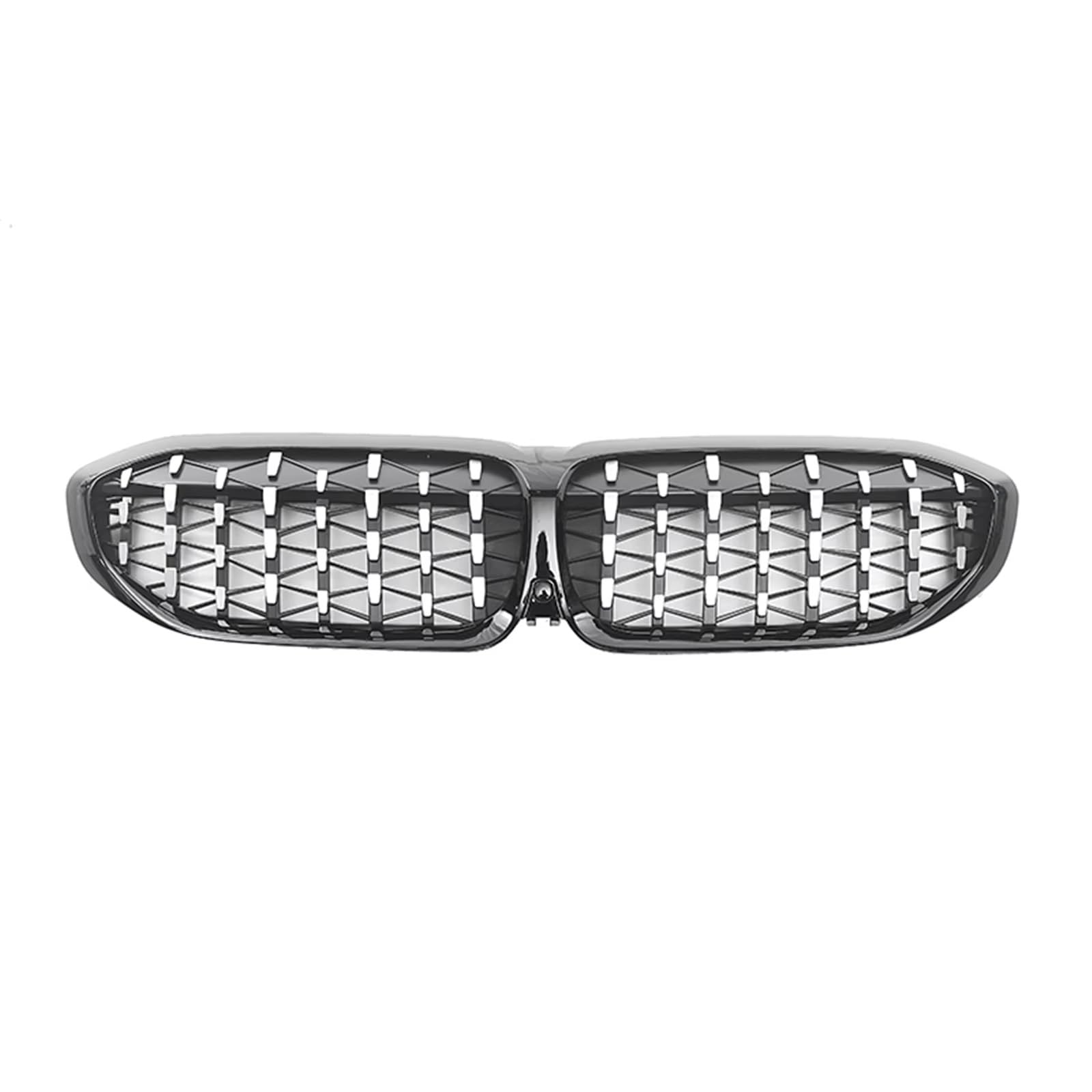NierenGrill Kompatibel Mit Für G20 G21 G28 320i 330i M340i 3er 2019 2020 2021 2022 51138072085 Vorderer Oberer Stoßfänger Nierengitter Haube Mesh Racing Grillgitter(Black-Silver) von GYTTAK