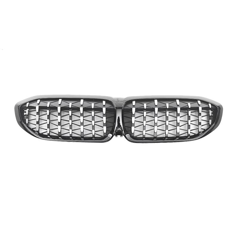 NierenGrill Kompatibel Mit Für G20 G21 G28 320i 330i M340i 3er 2019 2020 2021 2022 51138072085 Vorderer Oberer Stoßfänger Nierengitter Haube Mesh Racing Grillgitter(Black-Silver) von GYTTAK