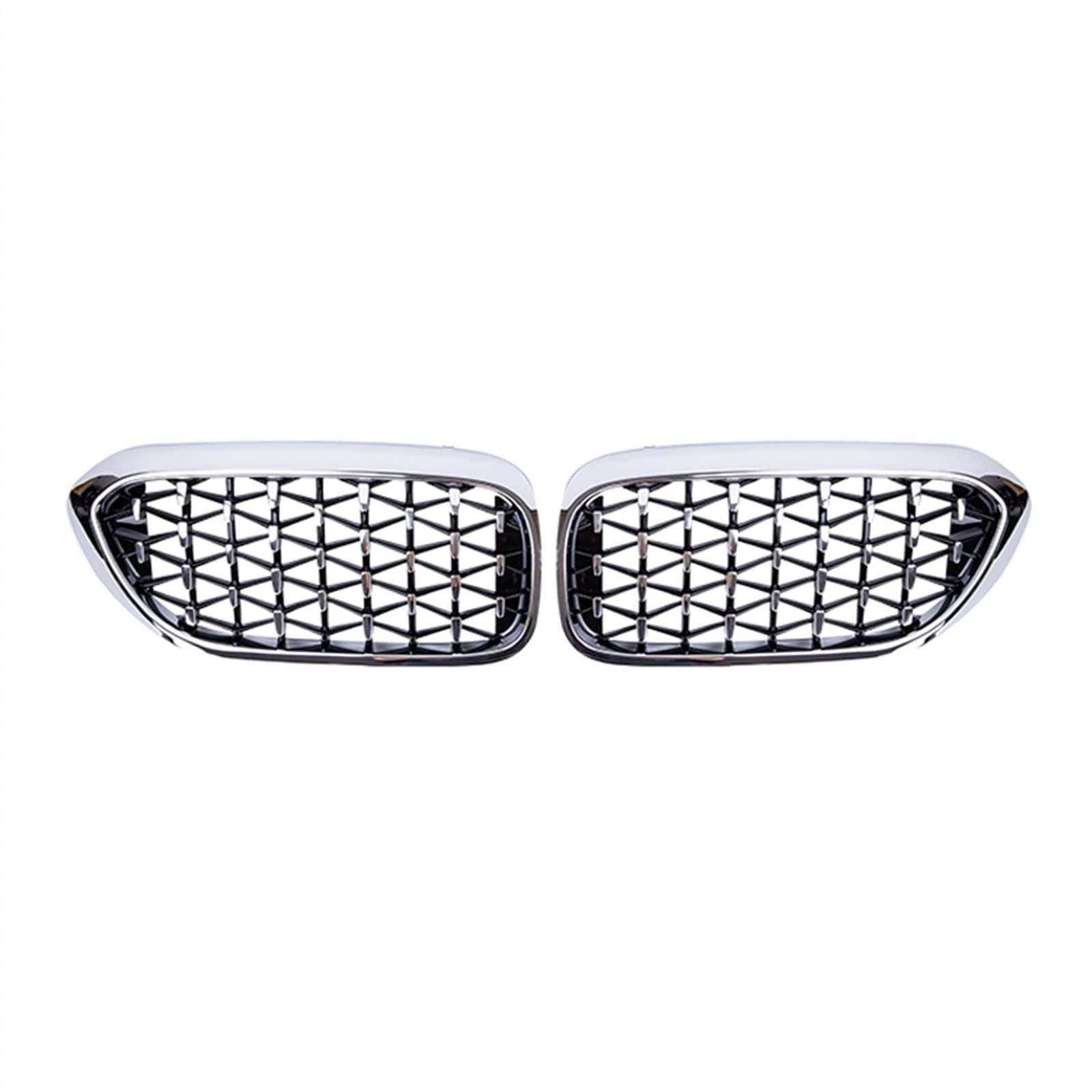 NierenGrill Kompatibel Mit G30 G31 G38 525i 528i 530i 540i 5er 2012 2013 2014 2015 2016 2017 2018 EIN Paar Nierengitter Frontstoßstange Grillhaube Oberer Grill(All Silver) von GYTTAK