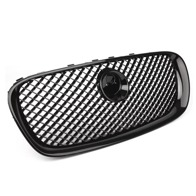 NierenGrill Kompatibel Mit Jaguar Für X250 XF XFR XFRS 2008 2009 2010 2011 Auto Front Upper Bumper Grille Kühler Mesh Grill Racing Grille Kühler Abdeckung(Black) von GYTTAK