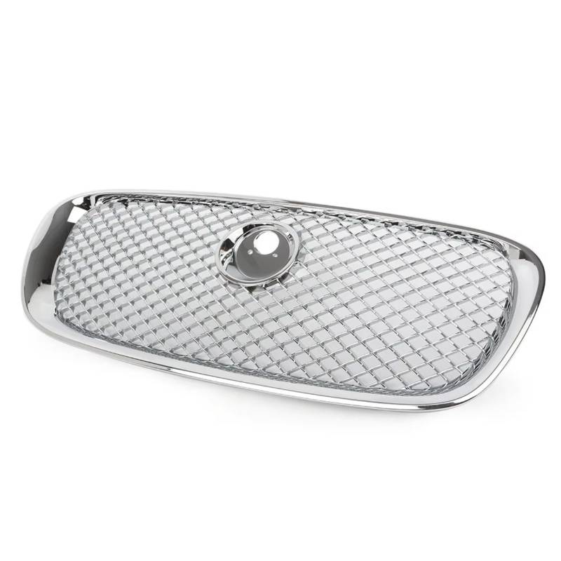 NierenGrill Kompatibel Mit Jaguar Für X250 XF XFR XFRS 2008 2009 2010 2011 Auto Front Upper Bumper Grille Kühler Mesh Grill Racing Grille Kühler Abdeckung(Silver) von GYTTAK