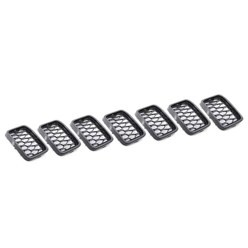 NierenGrill Kompatibel Mit Jeep Für Grand Für Cherokee 2017 2018 2019 2020 2021 68317863AA Auto Kühlergrill Waben Stil Mesh Grille Einsatz Abdeckung Trim(Black) von GYTTAK