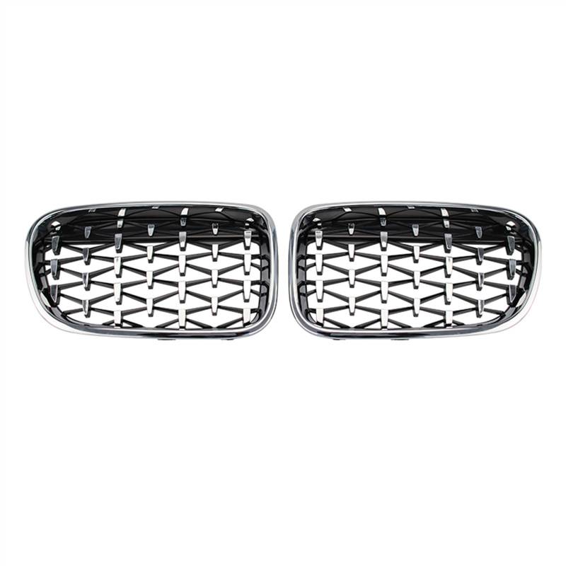 NierenGrill Kompatibel Mit X3 F25 2011 2012 2013 Auto Front Kidney Grilla Obere Grillabdeckung Air Intake Grill Bumper Hood(All Silver) von GYTTAK