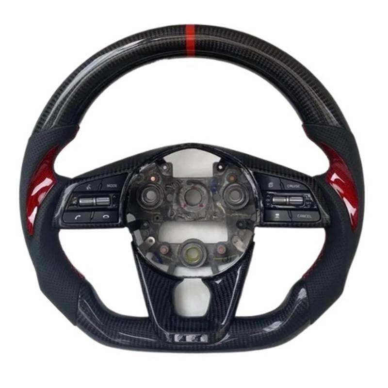 Sportlenkräder Kompatibel Mit Kia Für Forte Für Forte GT Für GT-Line Carbon Fiber Auto Lenkrad Montage Innenausstattung Modifikation Zubehör(Style 1) von GYTTAK