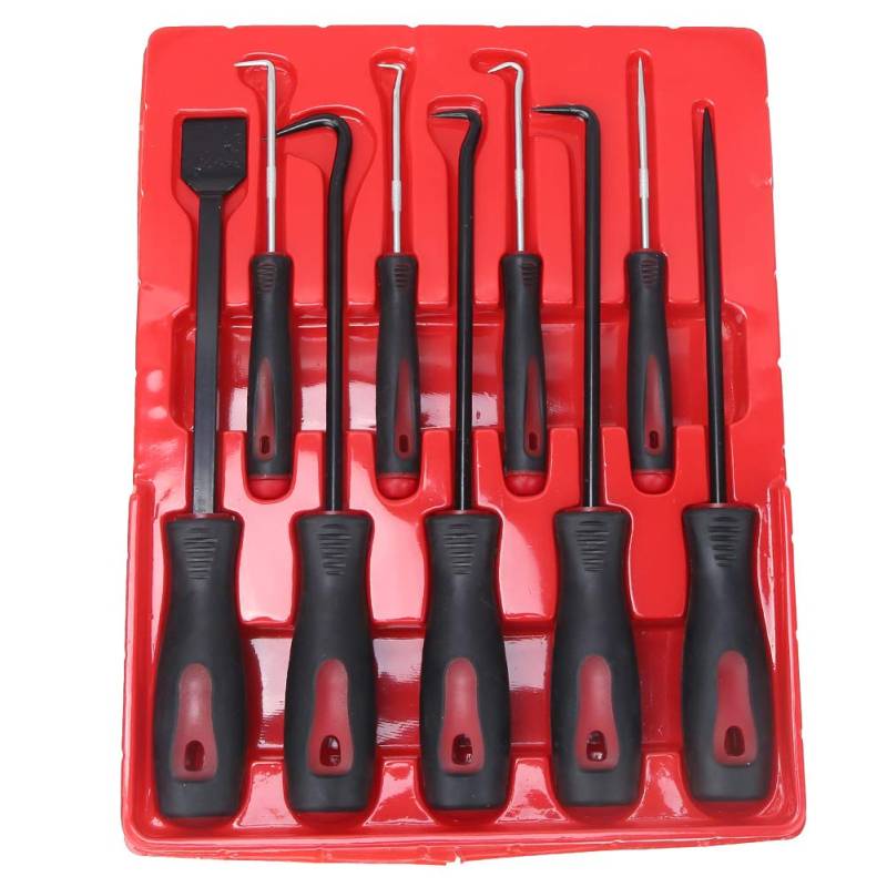 GYZOUKA 9pcs Pick Hook Kit Öldichtungsträger -Werkzeugset mit ABS Engineering Griff für Schlauchentfernung O Ringdichtdichtung Entfernung von GYZOUKA