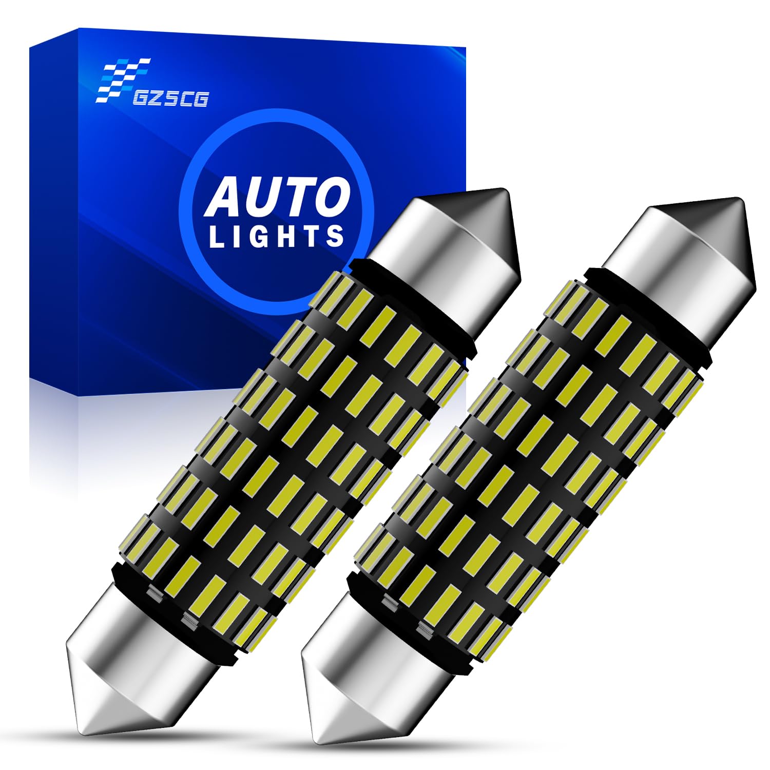 GZ5CG 41MM Soffitte Auto-Innenraumleuchten 3014 54 SMD 350LM 6500K Gleichstrom 12/24V 2 Stück von GZ5CG