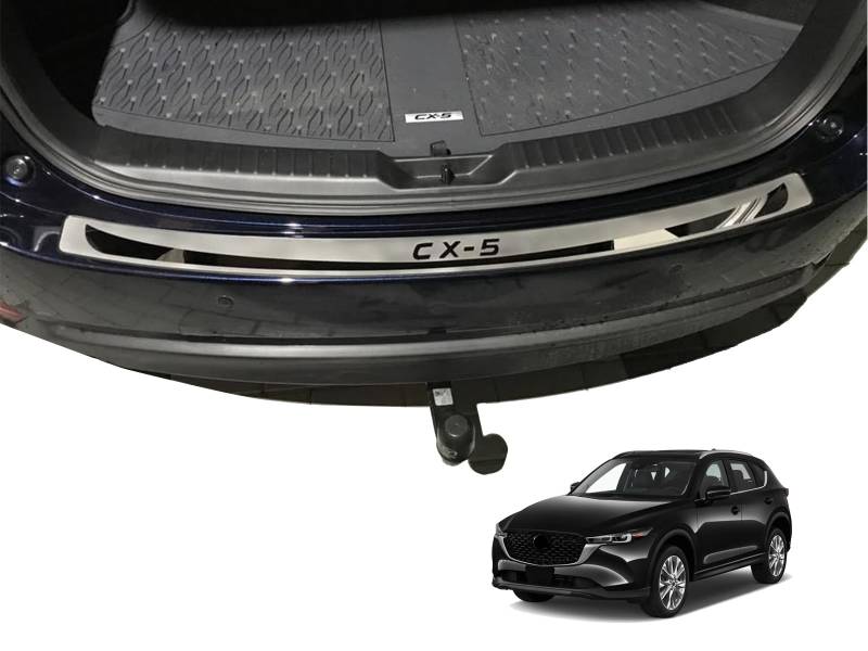 Auto Edelstahl Heckstoß stangenschutz, für Mazda CX5 Zubehör 2020-2023, Heckklappen Hintertür Einstiegsleisten Verschleißplatten Streifenschutz von GZBFTDH