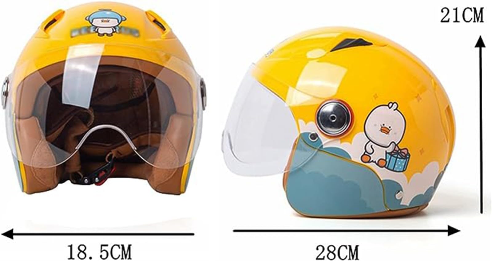 Kinder Motorradhelm, Jungen Und Mädchen Rollerhelm, Mofa Helm, Jethelm Mit Sonnenblende, Fahrradhelm, 45-52Cm, Für 3Jahre - 11 Jahre Kid. C,M=45-48cm von GZEZHA