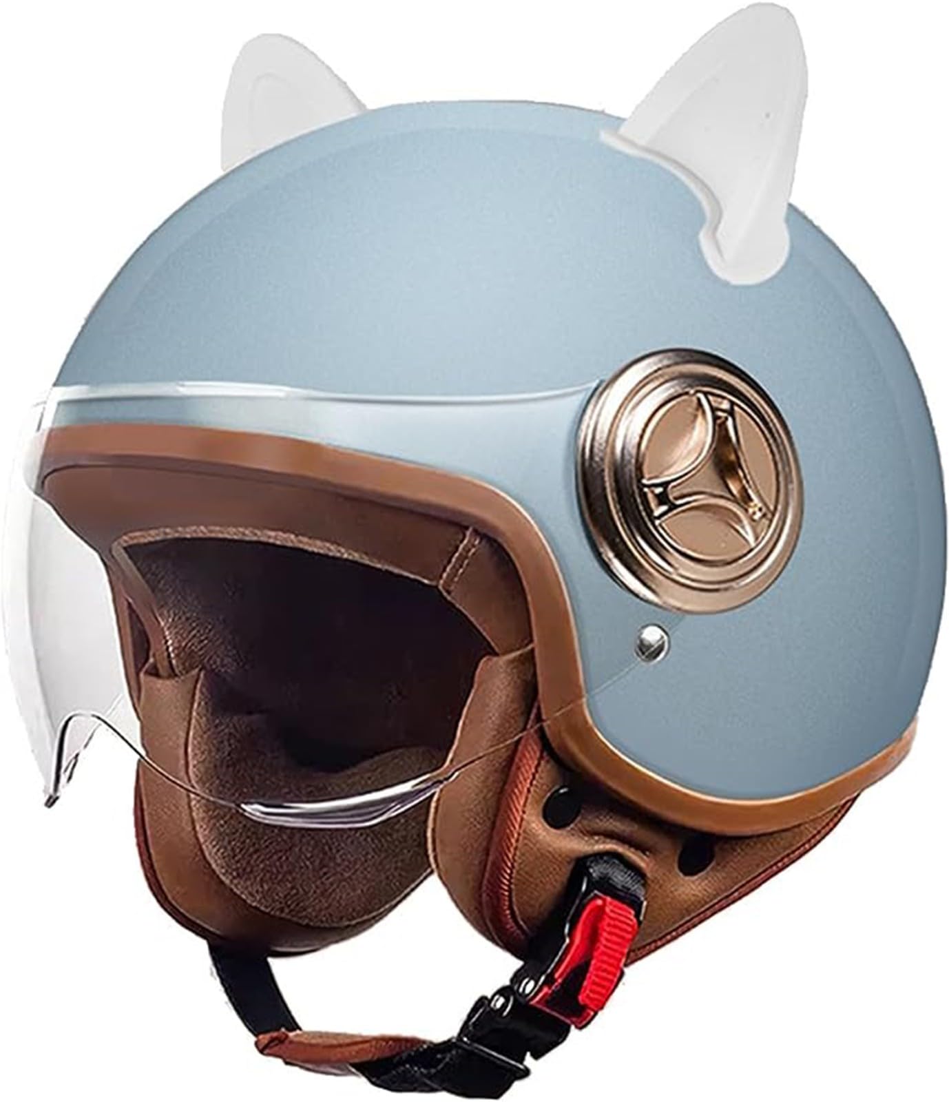 GZEZHA Kinder Motorradhelm Roller Helm Jethelm Mit Sonnenblende, Mädchen Rollerhelm Junge Mofa Helm, 54-61Cm, Für 5 Jahre - 12 Jahre Kid D,54-61cm von GZEZHA