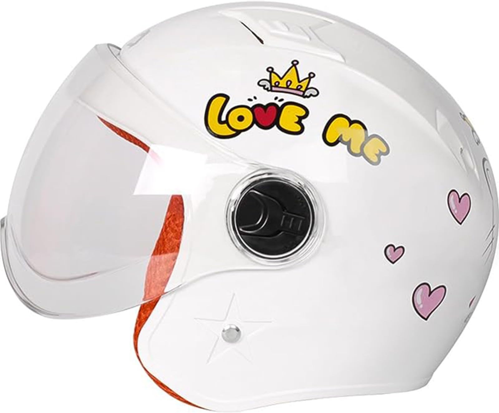 Motorradhelm Kinder Mädchen Junge, Kid Jet Helm mit Visier, Roller Helm Kids Scooter Helm Mofa Helm Fahrradhelm, Schnellverschluss, Herausnehmbar, Waschbar B,52-56cm von GZEZHA