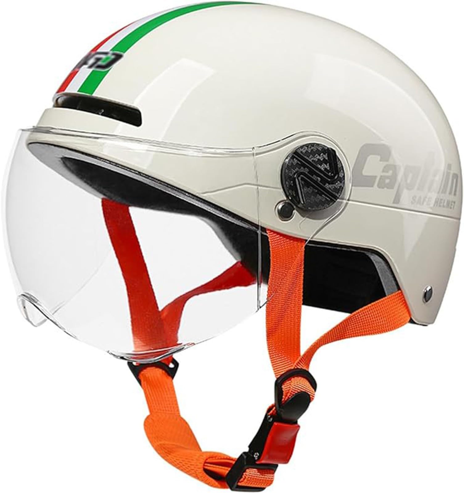 Vintage Demi-Jet-Motorradhelm Bols Motorradhelm, ECE-Zugelassener Retro-Jet-Motorradhelm Für Erwachsene Mit Visier, Für Männer Und Frauen Demi-Jet-Helm Alle Jahreszeiten A,54-61cm von GZEZHA