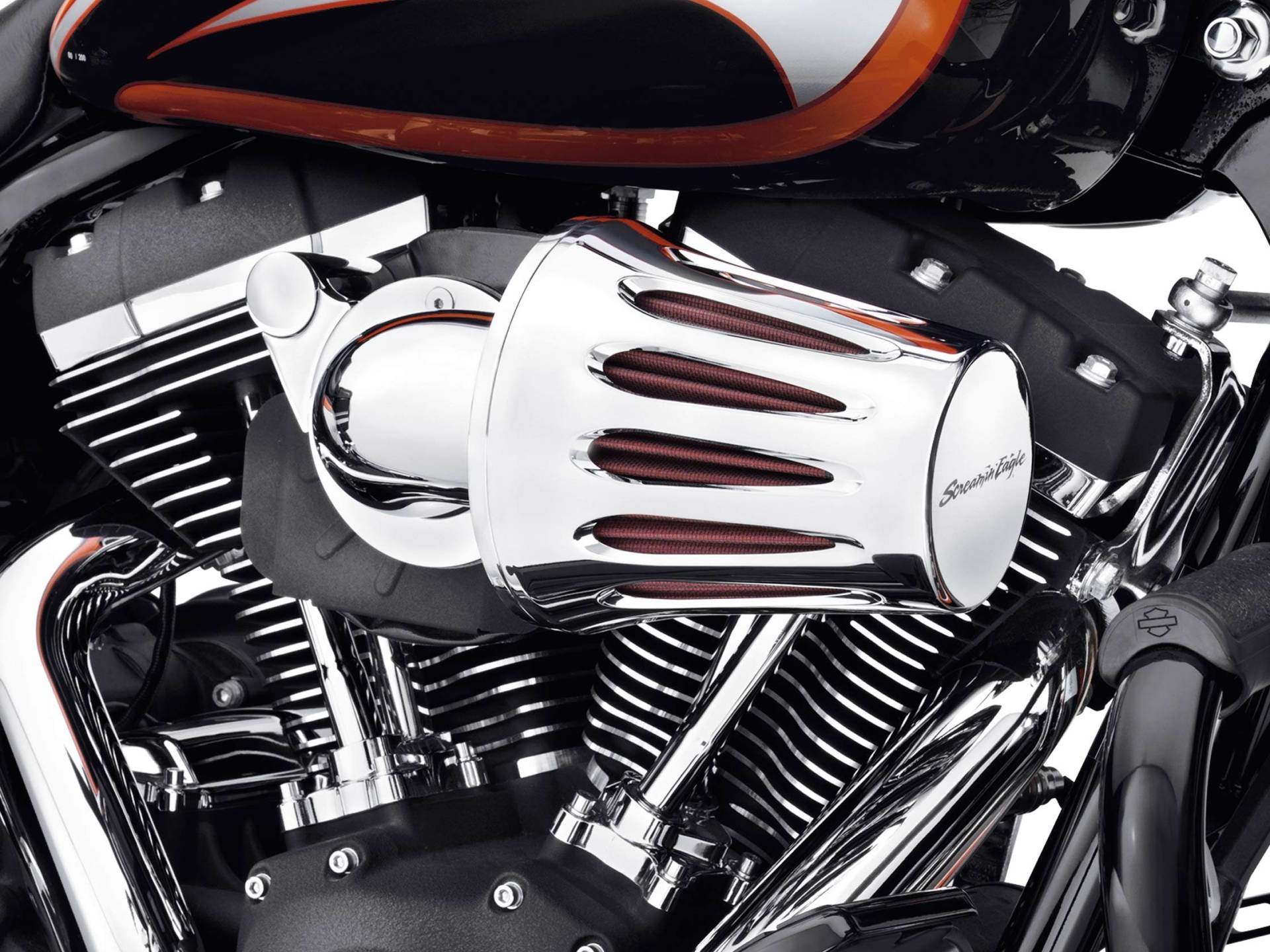 Luftfilter Abdeckung verchromt Screamin Eagle Teardrop Harley Davidson Motorräder von GZM
