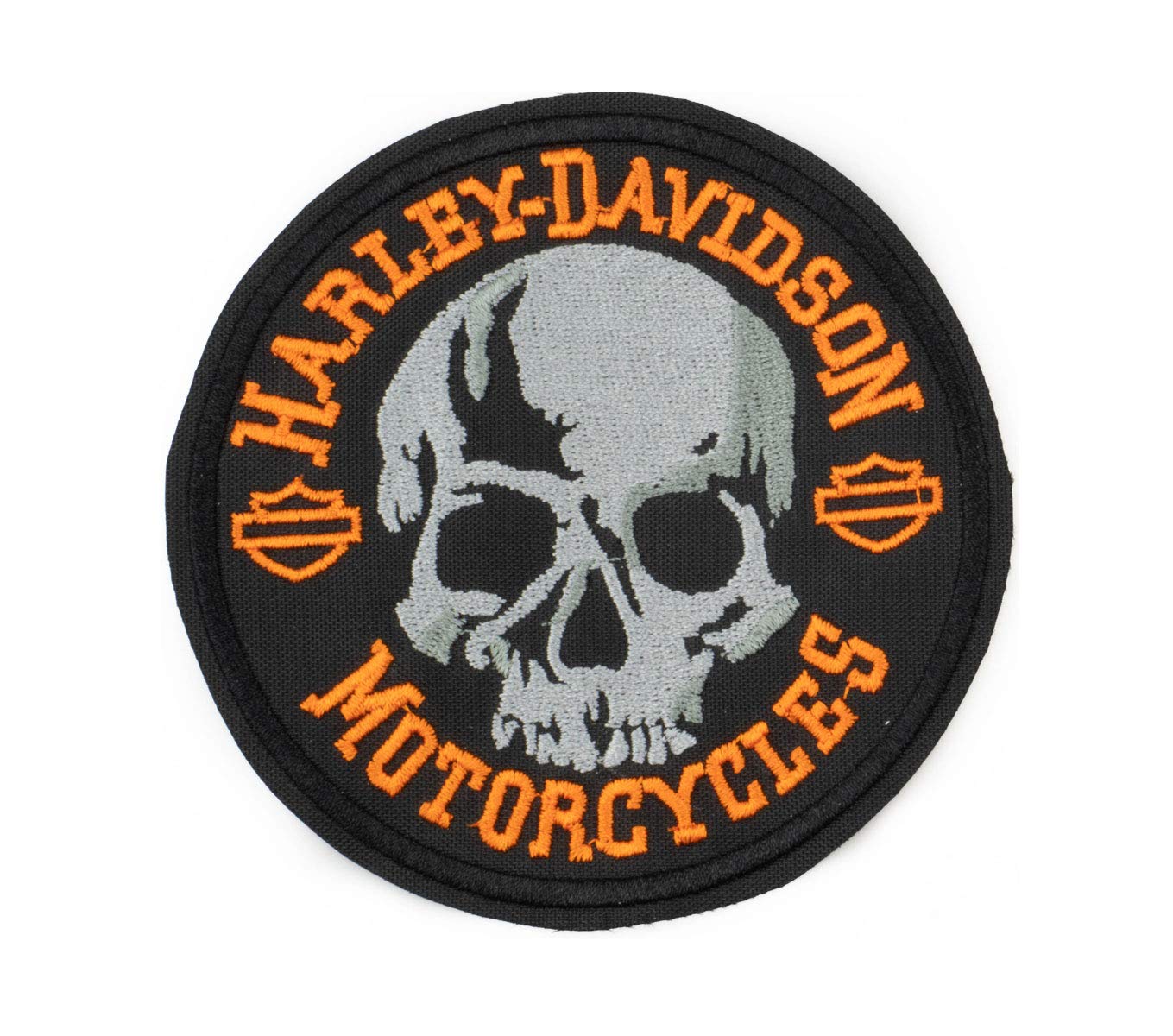 GZM Aufnäher bestickt Skull Replica Harley Davidson 11 cm mit Thermokleber für Weste und Jacken Biker von GZM