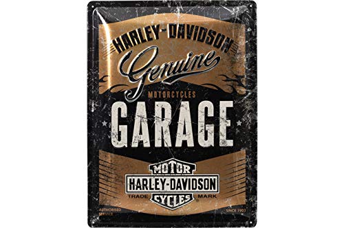 Metallschild Harley-Davidson Garage Special Edition 30 cm x 40 cm Biker Geschenkidee Metall Plate von GZM