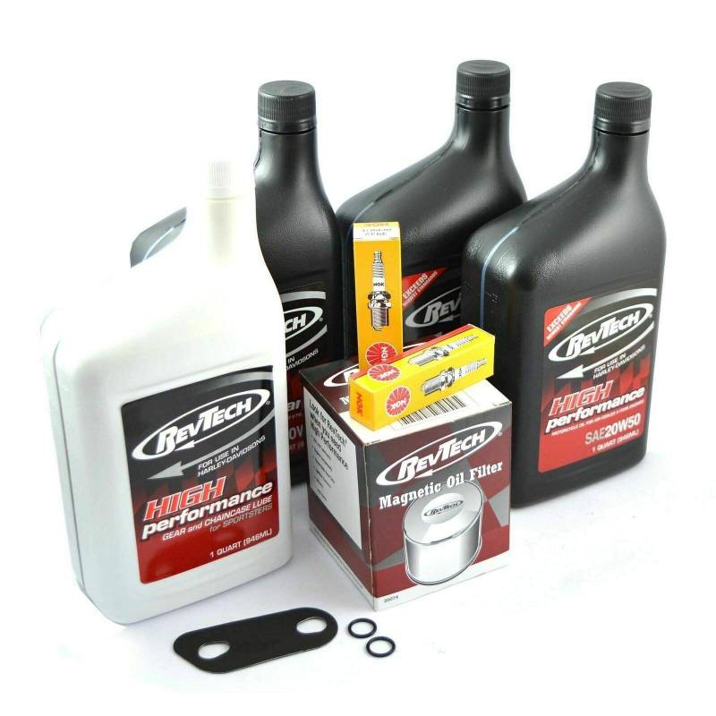 GZM Inspektionskit für Harley-Davidson Sportster 2004-2020, Motoröl-Set, 3.6 Liter, 50 DE, Wartungsset, Motorradöl, Zündkerzen, Dichtungen, Filter von GZM