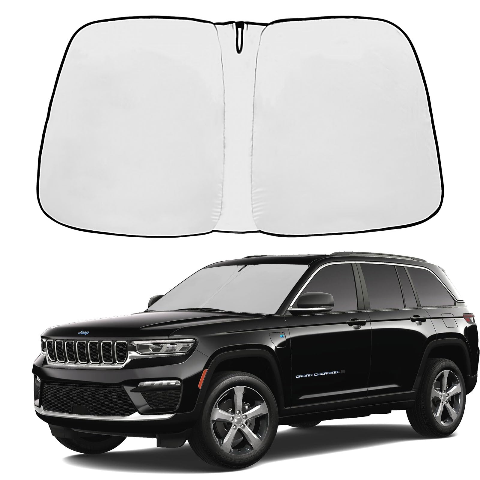 Frontscheiben-Sonnenschutz passend für Jeep Grand Cherokee 2014-2024, UV-Reflektor, faltbar, Windschutzscheibe, Jeep Grand Cherokee, Windschutzscheibe, hält Ihr Fahrzeug kühl Frontscheiben-Sonnenschutz passend für Jeep Grand Cherokee 2014-2024, UV-Reflektor, faltbar, Windschutzscheibe, Jeep Grand Cherokee, Windschutzscheibe, hält Ihr Fahrzeug kühl von GZSH
