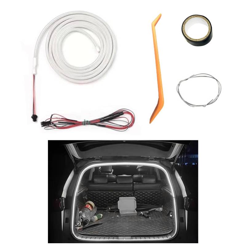 Dynamic Flowing Car Trunk Light Strip,Automatischer Sensor Tail Box Light Strip, Kofferraum Lichtstreifen, Kofferraum LED Streifen für Auto Kofferraum Innenbeleuchtung Dekoration (A-4M) von GZWY