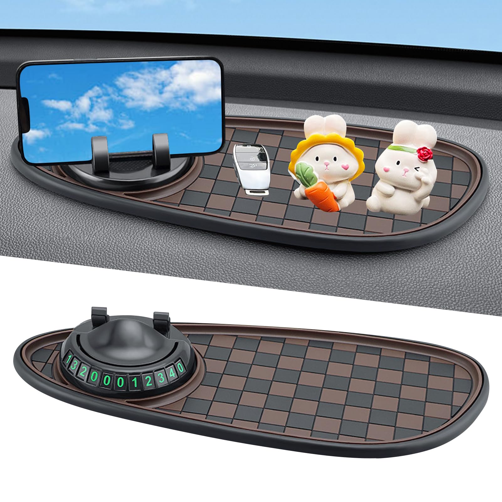 Multifunction Car Anti-Slip Mat Auto Universal Phone Holder, Antirutschmatte Auto Antirutschmatte Handyhalterung, Anti Rutsch Matte Auto Armaturenbrett mit Parknummer für Handy,Schlüssel,Autodeko (A) Multifunction Car Anti-Slip Mat Auto Universal Phone Holder, Antirutschmatte Auto Antirutschmatte Handyhalterung, Anti Rutsch Matte Auto Armaturenbrett mit Parknummer für Handy,Schlüssel,Autodeko (A) von GZWY