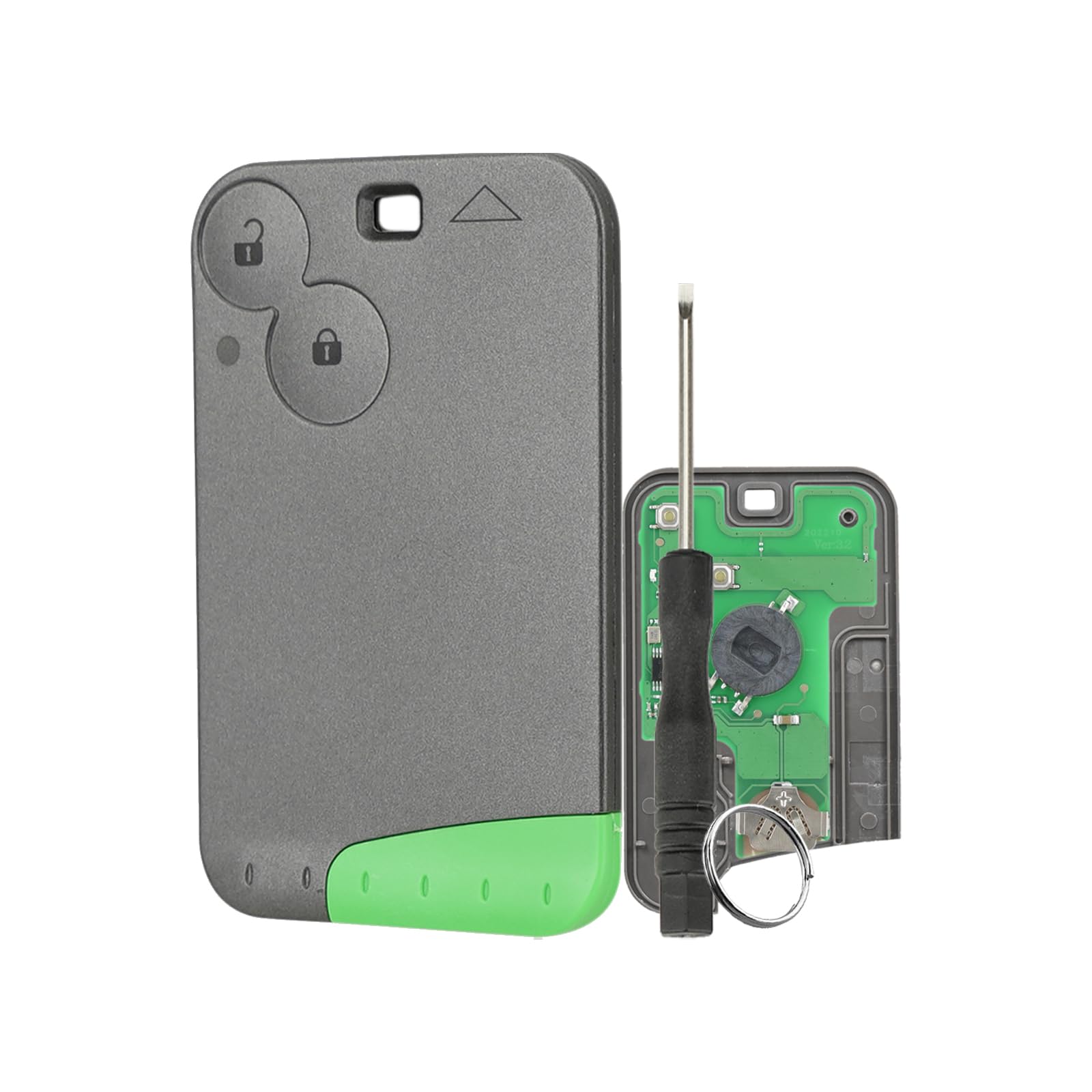 2-Tasten-Fernbedienung Schlüssel für Renault Laguna Espace Vel-Satis 2001-2009 Schlüssel 433 Frequenz PCF7947 Chip Ultraschall mit Schraubendreher und Schlüsselring 2-Tasten-Fernbedienung Schlüssel für Renault Laguna Espace Vel-Satis 2001-2009 Schlüssel 433 Frequenz PCF7947 Chip Ultraschall mit Schraubendreher und Schlüsselring von GZXNKEY