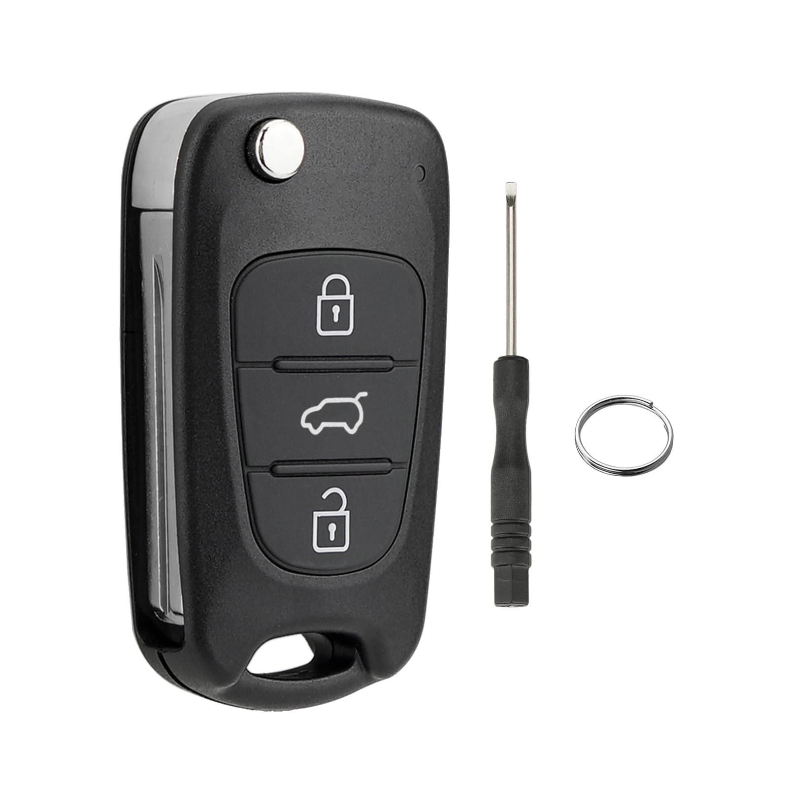 3-Knopf Auto Schlüsselgehäuse für Hyundai i10 i20 i30 ix20 ix35 und Kia Ceed Soul Sportage Venga mit Schraubendreher und Schlüsselring von GZXNKEY