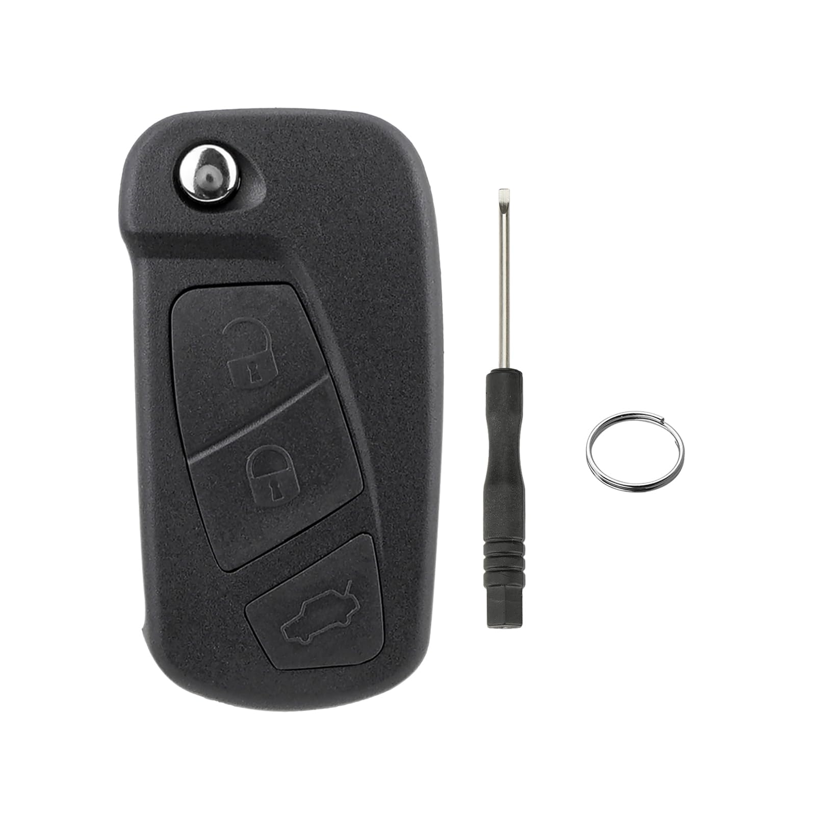 3-Knopf-Flip-Fernbedienung Smart Key Shell, für Ford KA MK2 Remote Fob 2008-2016 Mit einem Schlüsselring und Einer Klinge Schraubendreher von GZXNKEY