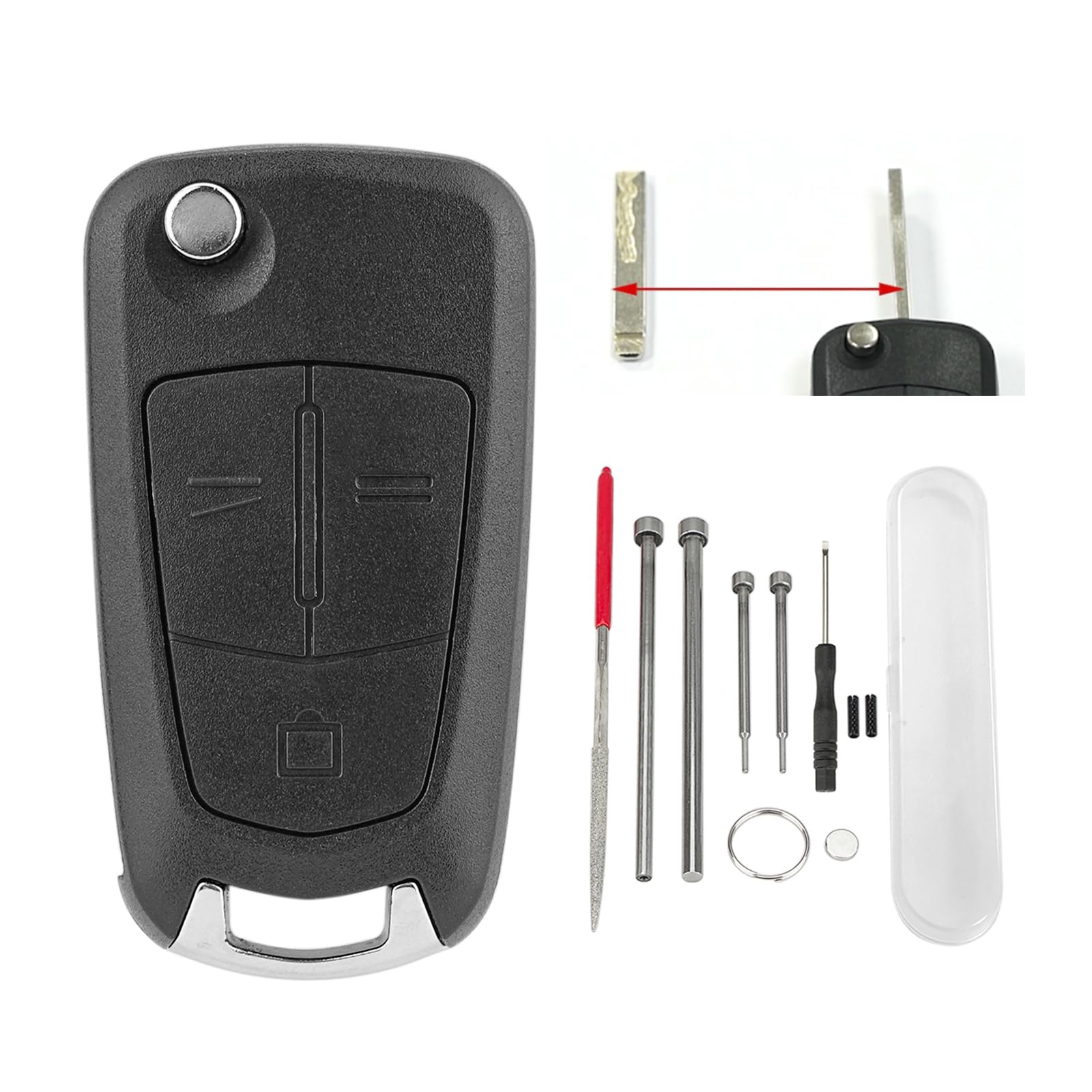 GZXNKEY 3-Knopf-Flip-Schlüsselgehäuse mit Feile mit Pin-Entfernungswerkzeug Nadelfeile für Opel Astra Vectra Zafira Antara Tigra B Vauxhall Corsa Meriva Insignia Signum D Klappschlüsselgehäuse GZXNKEY 3-Knopf-Flip-Schlüsselgehäuse mit Feile mit Pin-Entfernungswerkzeug Nadelfeile für Opel Astra Vectra Zafira Antara Tigra B Vauxhall Corsa Meriva Insignia Signum D Klappschlüsselgehäuse von GZXNKEY