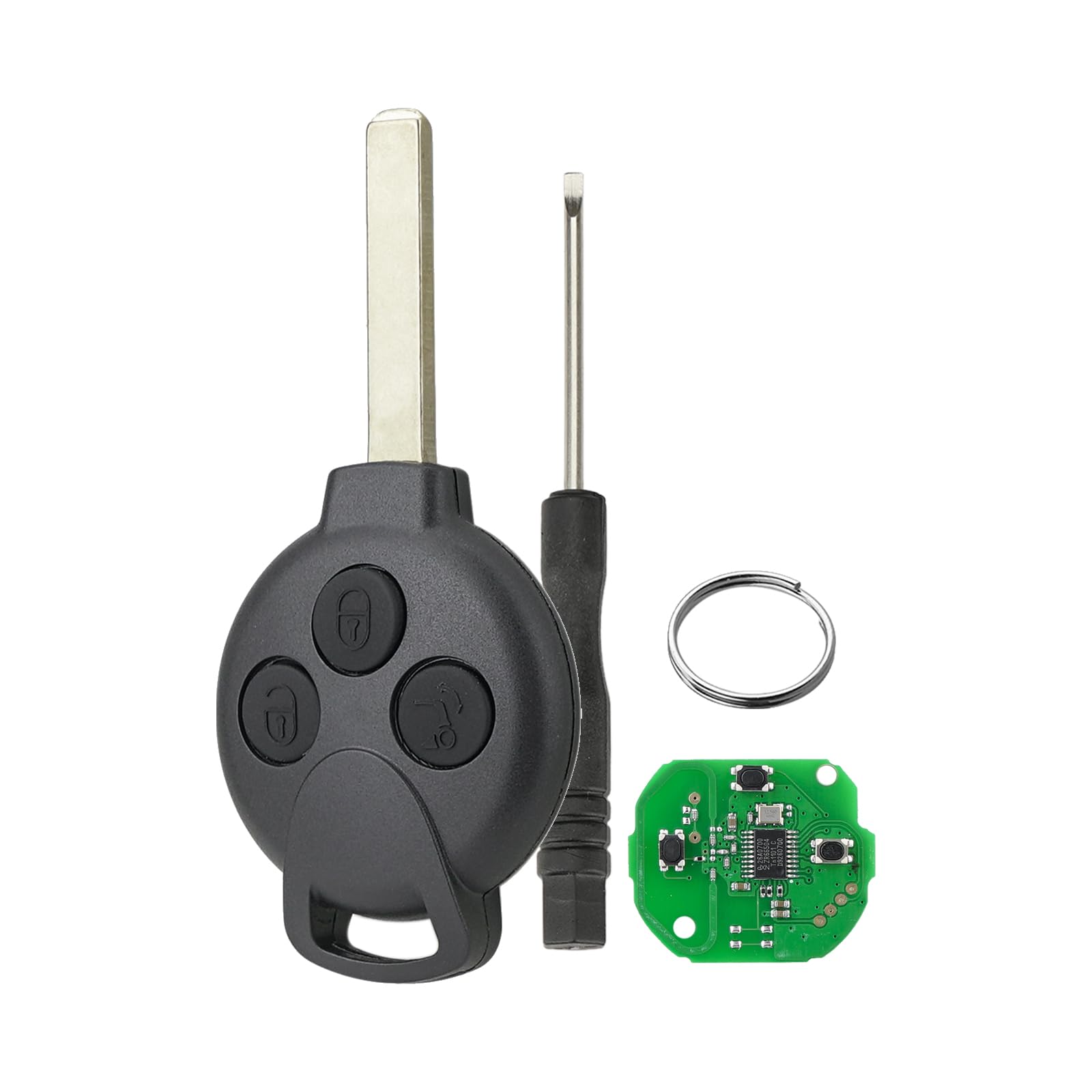 3 Tasten 433MHz Schlüssel Fernbedienung für Benz Smarter 451 ForTwo ForFour Roadstar mit ID46 Chip mit Schraubendreher und Schlüsselanhänger 3 Tasten 433MHz Schlüssel Fernbedienung für Benz Smarter 451 ForTwo ForFour Roadstar mit ID46 Chip mit Schraubendreher und Schlüsselanhänger von GZXNKEY