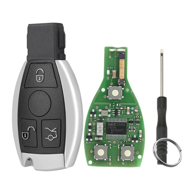 GZXNKEY Auto Fernbedienungsschlüssel für Mercedes Benz A B C E S G R Klasse GL SL SLK CLK ML Mercedes-Benz Klasse W203 2000-2017 BGA/NEC Mercedes w204 433MHZ FSK mit Schraubendreher und Schlüsselring von GZXNKEY