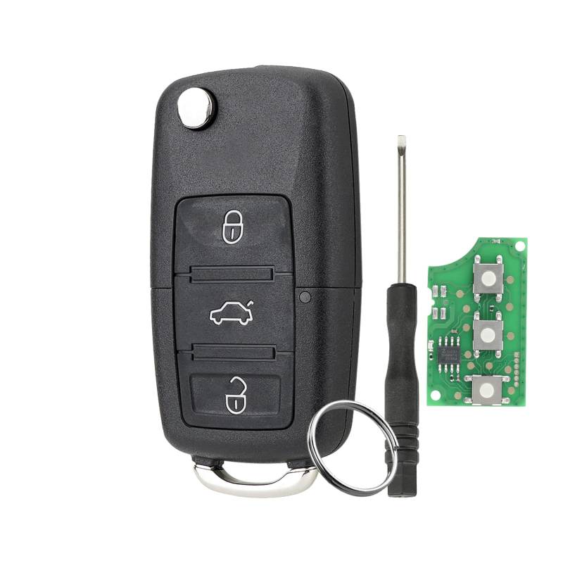 3 Tasten Autoschlüssel für vw schlüssel Volkswagen VW Jetta Caddy Tiguan EOS Golf Plus Touran Seat Skoda Octavia 433MHZ mit 48 Chip 1K0959753G mit Schraubendreher und Schlüsselring von GZXNKEY