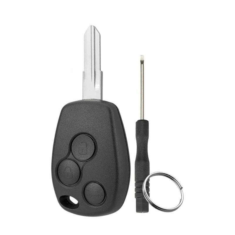 3 Tasten Autoschlüssel Gerade Schlüsseltasche für Renault Megane Modus Espace Laguna Duster Logan Schlüsseletui mit Schraubendreher Schlüsselring VAC102 Klinge von GZXNKEY